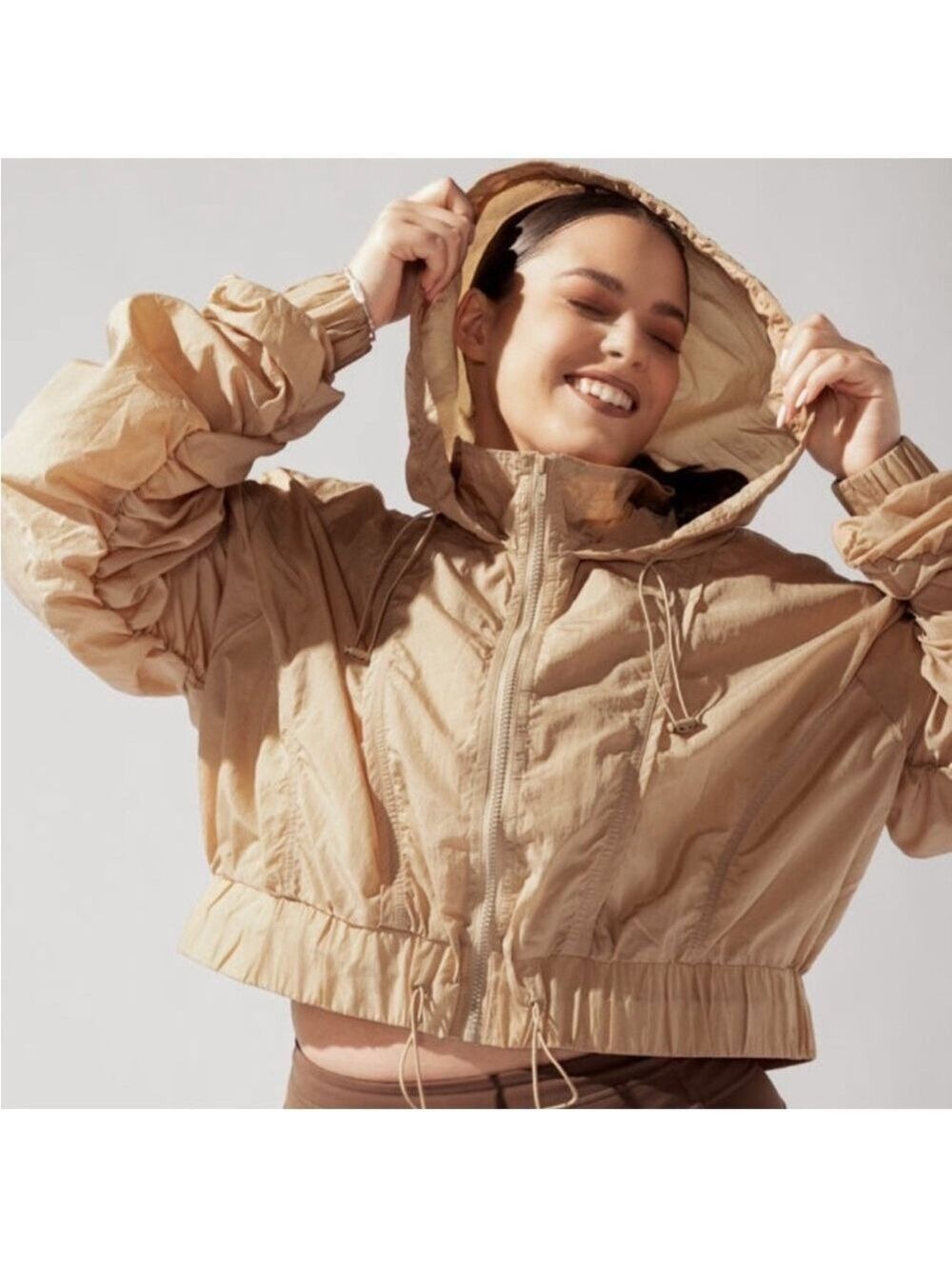 PopFlex Active Whimsical Breeze Windbreaker in Desert Sand